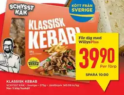 Willys Klassisk Kebab erbjuda