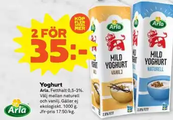 Stora Coop Arla Mild Yoghurt erbjuda