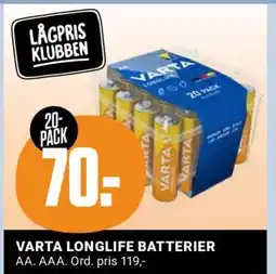 ÖoB VARTA LONGLIFE BATTERIER erbjuda