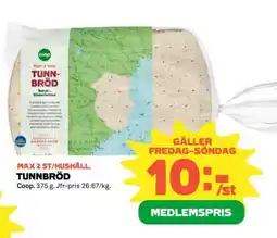 Coop Tunnbröd erbjuda