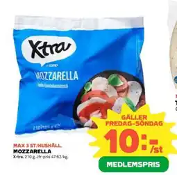 Coop X-tra Mozzarella erbjuda