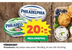 Coop Philadelphia färskost erbjuda