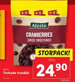 Lidl ALESTO Torkade tranbär erbjuda