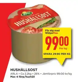Willys HUSHÅLLSOST erbjuda