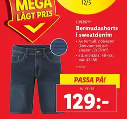 Lidl LIVERGY Bermudashorts i sweatdenim erbjuda