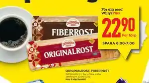 Willys ORIGINALROST, FIBERROST erbjuda