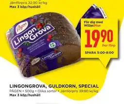 Willys LINGONGROVA, GULDKORN, SPECIAL erbjuda