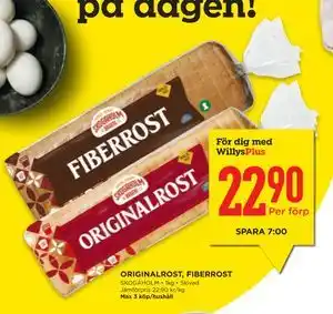 Willys Hemma ORIGINALROST, FIBERROST erbjuda