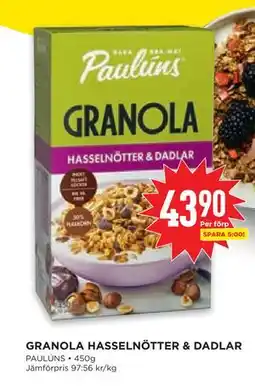 Willys Hemma GRANOLA HASSELNÖTTER & DADLAR erbjuda
