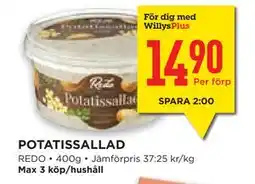 Willys Hemma POTATISSALLAD erbjuda