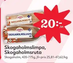 Hemköp Skogaholmslimpa, Skogaholmsruta erbjuda