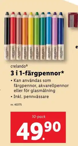 Lidl CRELANDO 3 i 1-färgpennor erbjuda