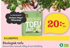Hemköp Ekologisk tofu erbjuda
