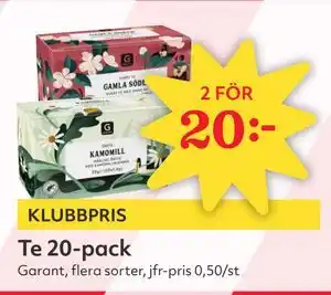 Hemköp Te 20-pack erbjuda