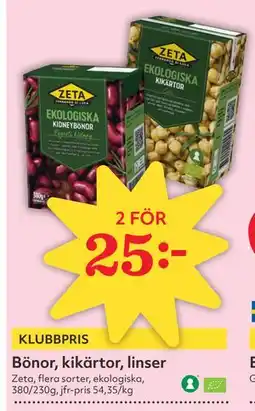 Hemköp Bönor, kikärtor, linser erbjuda
