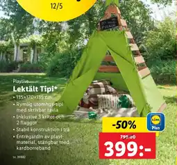 Lidl PLAYTIVE Lektält Tipi erbjuda