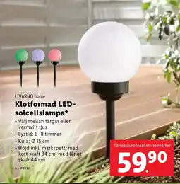 Lidl LIVARNO home Klotformad LED- solcellslampa erbjuda