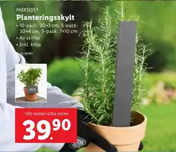 Lidl PARKSIDE Planteringsskylt erbjuda