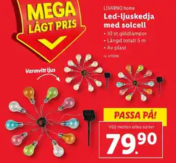 Lidl LIVARNO home Led-ljuskedja med solcell erbjuda