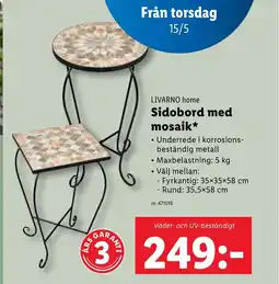 Lidl LIVARNO HOME Sidobord med mosaik* erbjuda