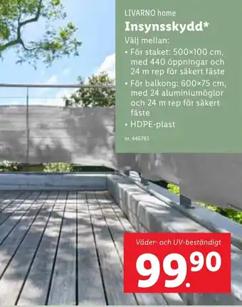 Lidl LIVARNO HOME Insynsskydd erbjuda