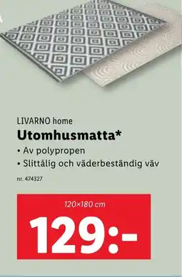 Lidl LIVARNO HOME Utomhusmatta erbjuda