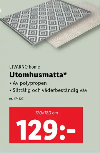 Lidl LIVARNO HOME Utomhusmatta erbjuda