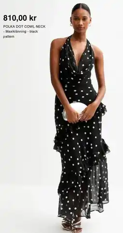 Zalando POLKA DOT COWL NECK Maxiklänning - black erbjuda