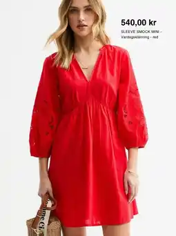 Zalando SLEEVE SMOCK MINI - Vardagsklänning - red erbjuda