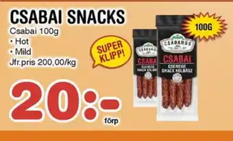 Nya Pulsen CSABAI SNACKS erbjuda
