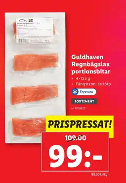 Lidl Guldhaven regnbågslax portionsbitar erbjuda