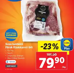 Lidl Svea lantkött färsk fläskkarré i bit erbjuda