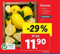 Lidl Citroner erbjuda