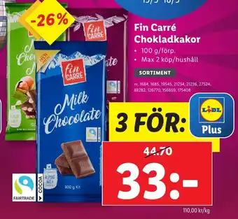 Lidl Fin carré chokladkakor erbjuda