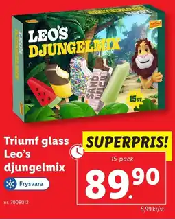 Lidl Triumf glass leo's djungelmix erbjuda
