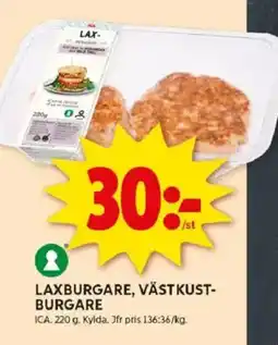 ICA Kvantum Laxburgare, västkust- burgare erbjuda