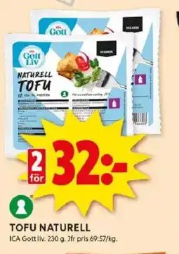 ICA Kvantum ICA Tofu naturell erbjuda