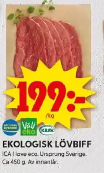 ICA Kvantum ICA Ekologisk lövbiff erbjuda