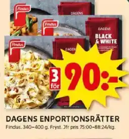 ICA Kvantum FINDUS Dagens enportionsrätter erbjuda