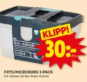 ICA Kvantum ICA Frys/microburk 3-pack erbjuda