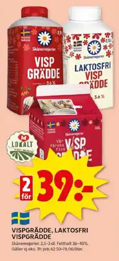ICA Kvantum Vispgrädde, laktosfri vispgrädde erbjuda