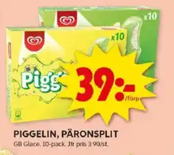 ICA Kvantum Piggelin, päronsplit erbjuda