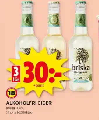 ICA Kvantum BRISKA Alkoholfri cider erbjuda