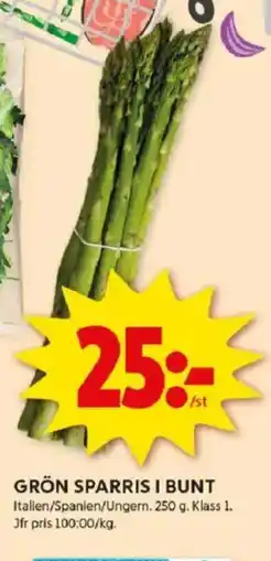 ICA Kvantum Grön sparris i bunt erbjuda