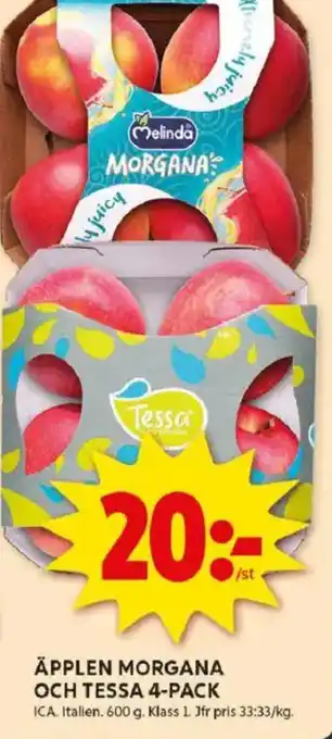 ICA Kvantum Äpplen morgana och tessa 4-pack erbjuda