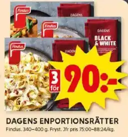 ICA Kvantum FINDUS Dagens enportionsrätter erbjuda