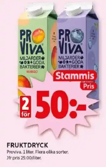 ICA Kvantum PROVIVA Fruktdryck erbjuda