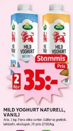 ICA Kvantum ARLA Mild yoghurt naturell, vanilj erbjuda