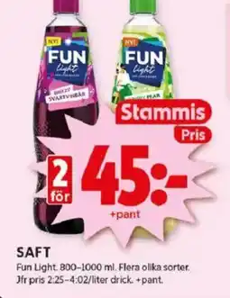 ICA Kvantum FUN LIGHT Saft erbjuda