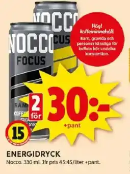 ICA Kvantum NOCCO Energidryck erbjuda